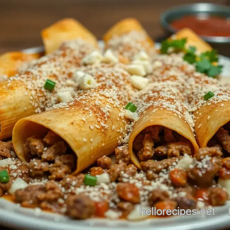Crispy Beef Flautas with Savory Dipping Sauce