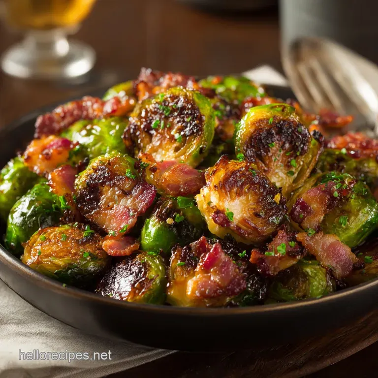 Chefs Favourite Crispy Brussels Sprouts with Smoked Bacon and Maple Glaze