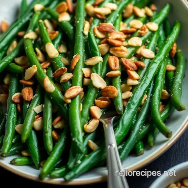 Crispy Green Bean Almondine: a Delightful Nutty Side Dish presentation