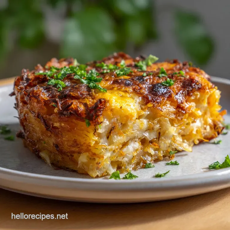 Egg Casserole Hashbrowns: the Crispy Brunch Bake presentation