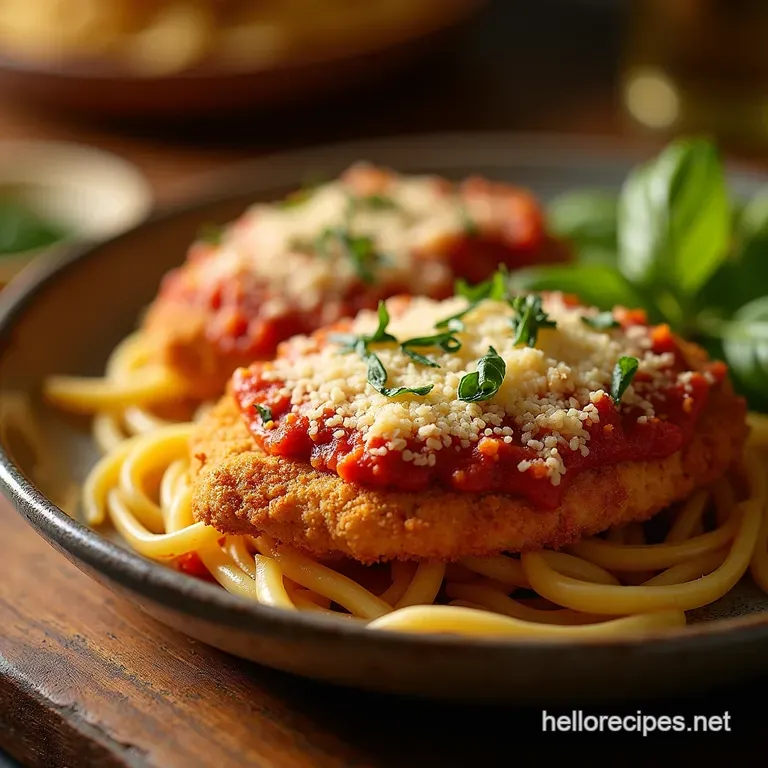 The Golden Sceptre Ultracrispy Pankocrusted Chicken Parmesan presentation