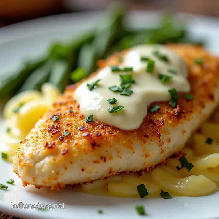Crispy Parmesan Chicken with Dreamy Garlic Cream