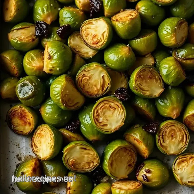 Crispy Roasted Brussels Sprouts with a Savory Drizzle presentation