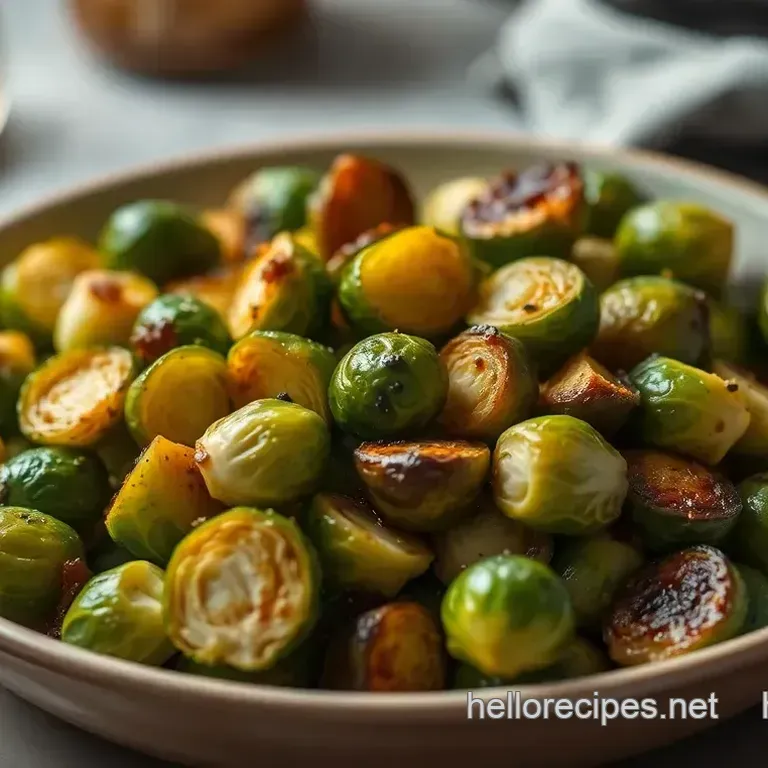 Crispy Roasted Brussels Sprouts with a Savory Drizzle