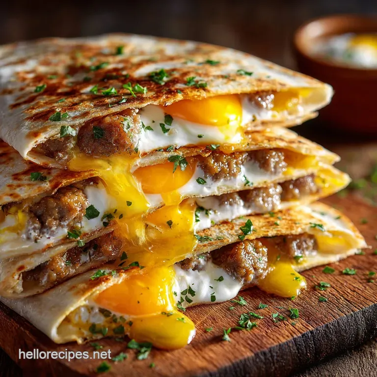 The Full English Meets Mexico Speedy Crispy Breakfast Quesadillas presentation