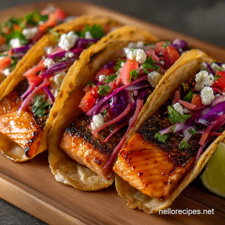 Salmon Tacos with Crispy Skin and Spicy Chipotle Crema