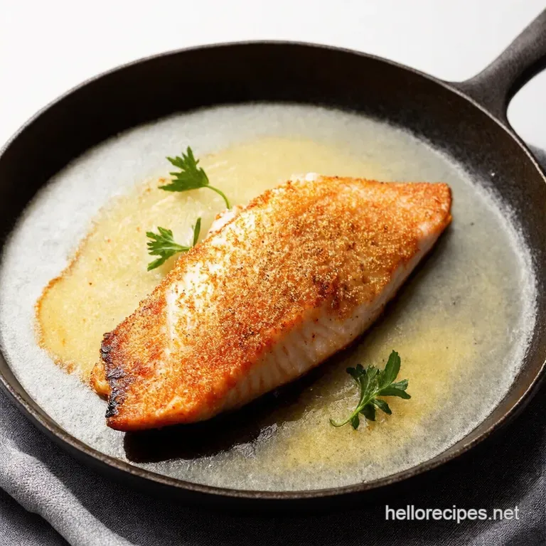 Crispy Skin PanFried Cod with LemonHerb Butter Sauce