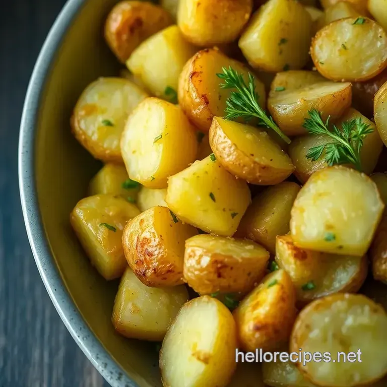 Crispy Smashed Potatoes with Garlic Herb Butter presentation