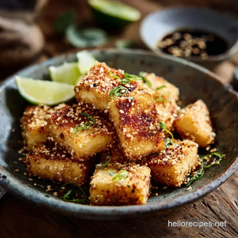 The Ultimate Crispy Tofu Bites with Sticky Sesame Glaze