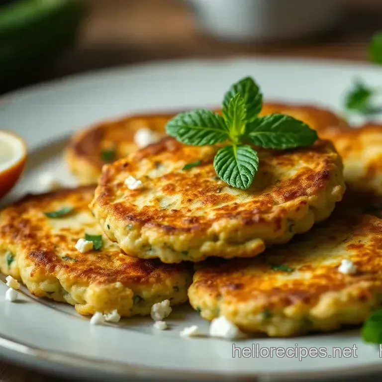 Crispy Zucchini Fritters with Feta and Mint
