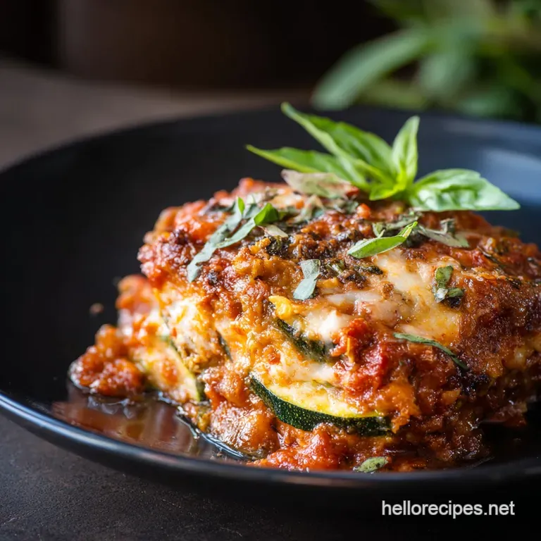 Crock Pot Low Carb Lasagna: Slow Cooker Zucchini Dish for Guilt-Free Dinner presentation