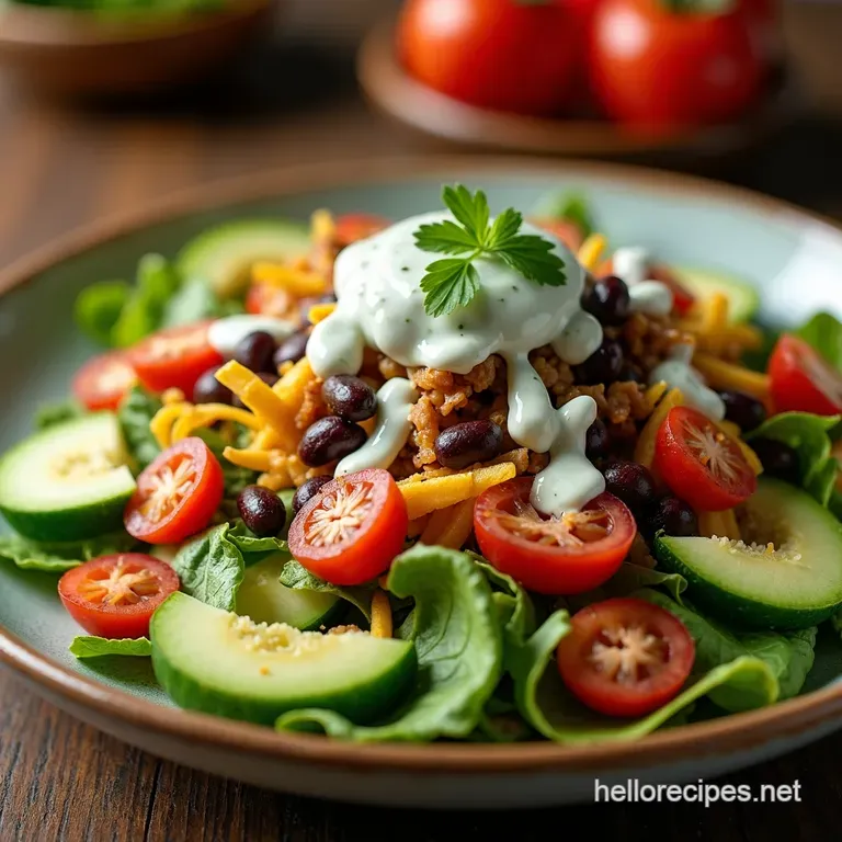 The Ultimate Crunchy Taco Salad with Homemade Ranch