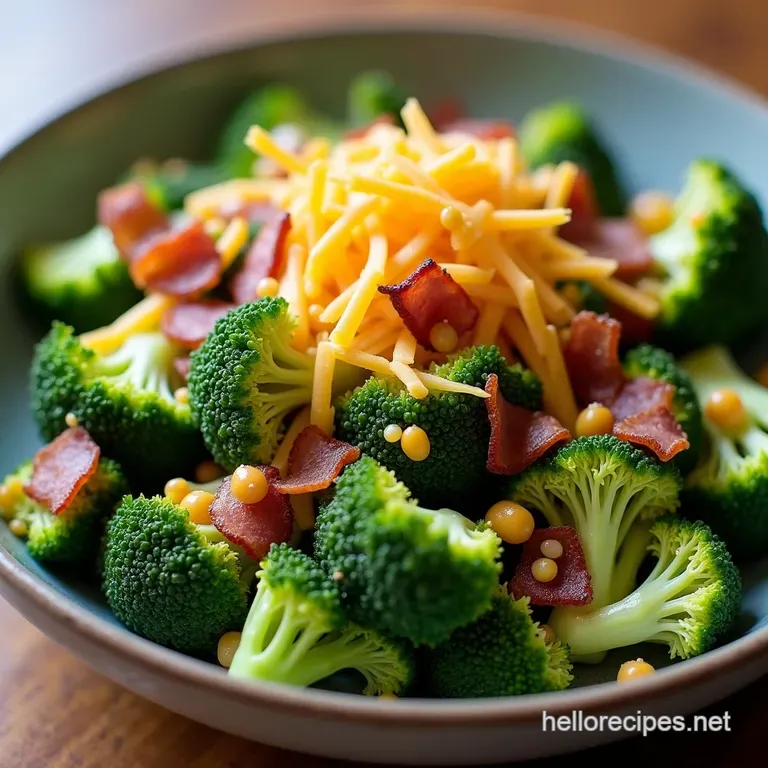 The Quintessential Crunchy Broccoli Salad with Crispy Bacon Sweet Onion Tangy Cheddar