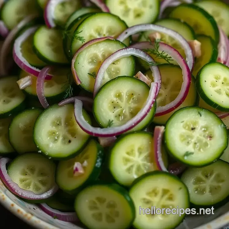 Cucumber & Dill Salad with Lemon-Yogurt Dressing presentation