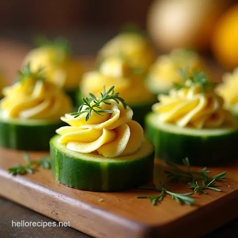 Cucumber Rounds with Lemondill Cashew Cream presentation