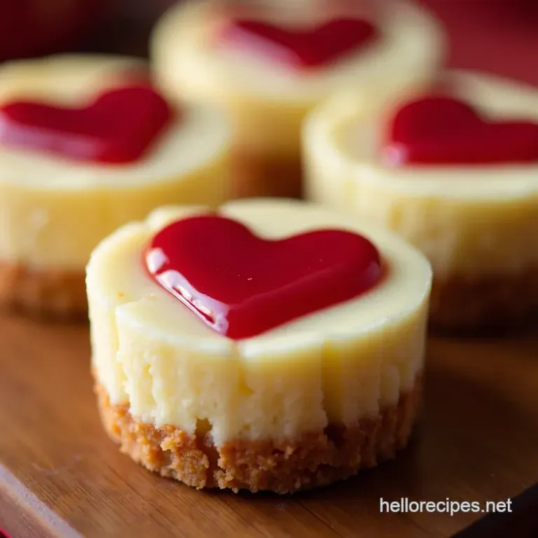 Cupids Kiss Mini Heart Cheesecakes presentation