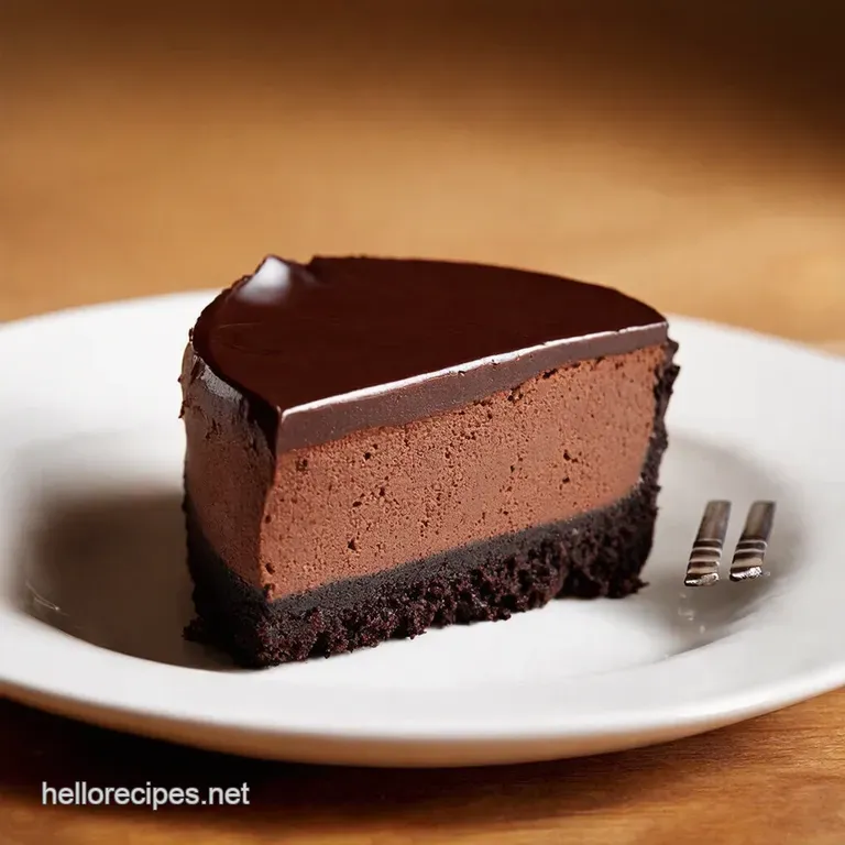 Death by Chocolate Mascarpone Cheesecake presentation