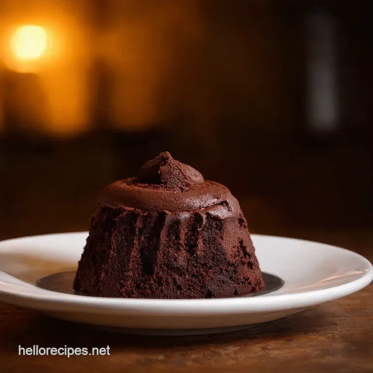 Death by Chocolate Souffl&eacute; an Indulgent Dream presentation