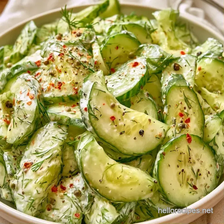 Crisp green pickle slices neatly arranged on a white ceramic plate, accented by a fresh sprig of aromatic dill.