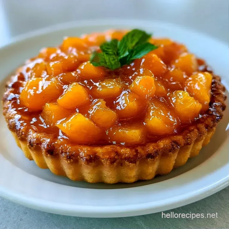 A stack of orange-hued chewy squares on a marble platter, dusted with a light sprinkle of powdered sugar.