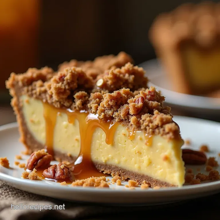 The Sticky Toffee Dream Silky Dulce De Leche Cream Pie with Toasted Pecangraham Crumble presentation