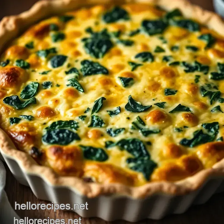 Easily Elegant Spinach Quiche presentation