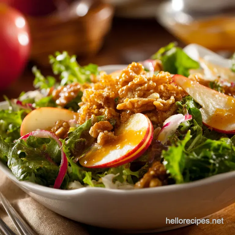 Apple Walnut Salad Crisp Tangy Perfection with Mapledijon Vinaigrette presentation