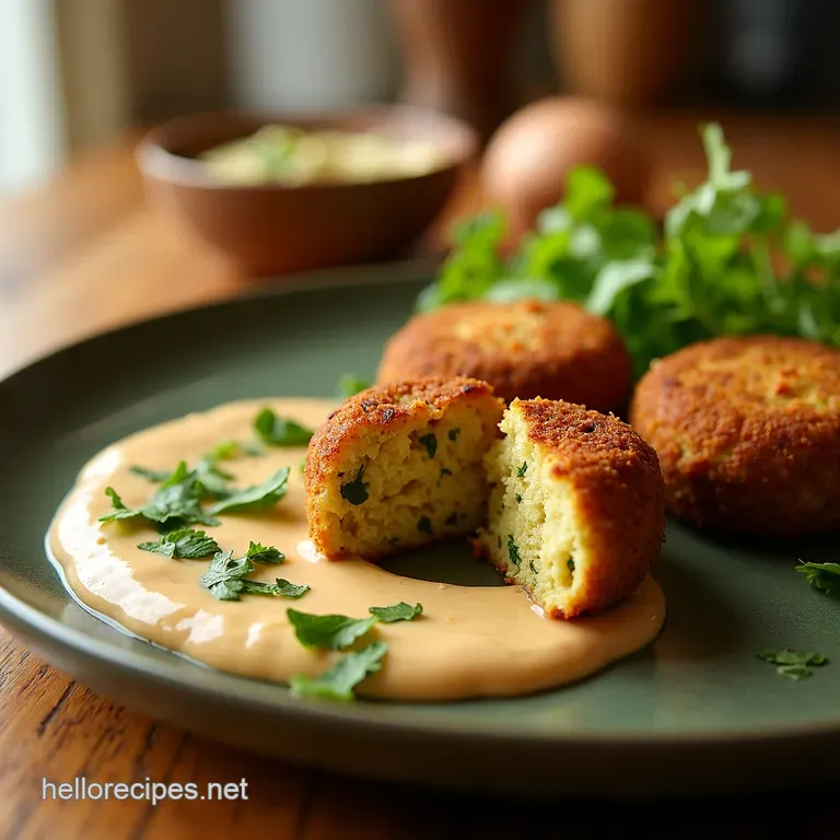 Easy Baked Falafel with Dreamy Tahini Sauce presentation