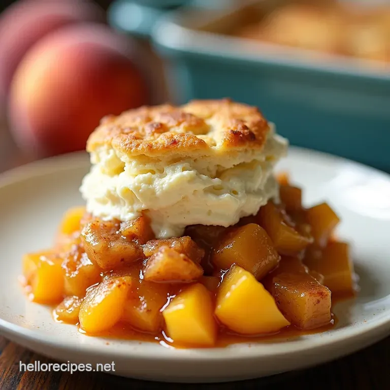 Easy Peach Cobbler Recipe Golden Biscuit Topping Blog Name