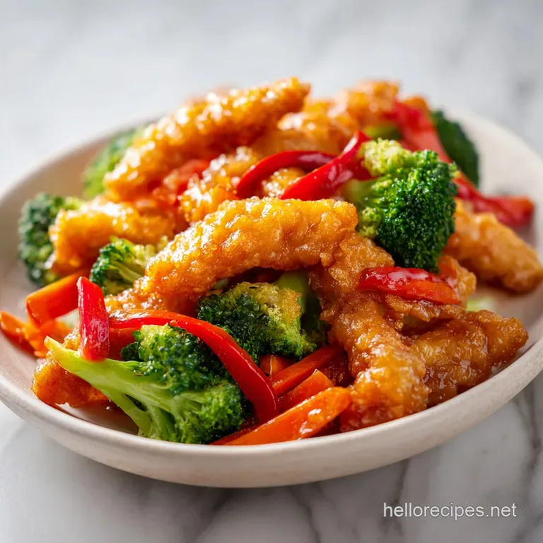 Steaming stir fry served in a clean white ceramic bowl, topped with toasted sesame seeds and fresh green onions.