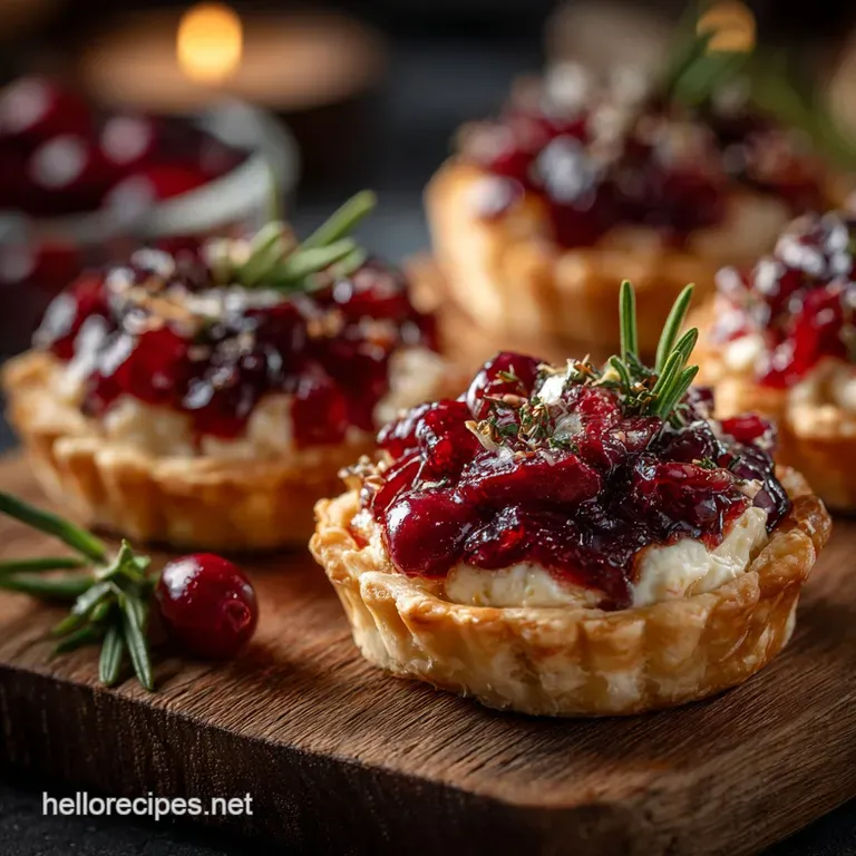 Christmas Eve Appetizers: Warm Brie Cranberry Puff Pastry Bites