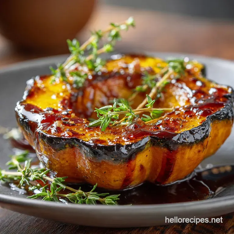 Mapleroasted Acorn Squash the Autumn Classic with Sticky Maple and Thyme presentation