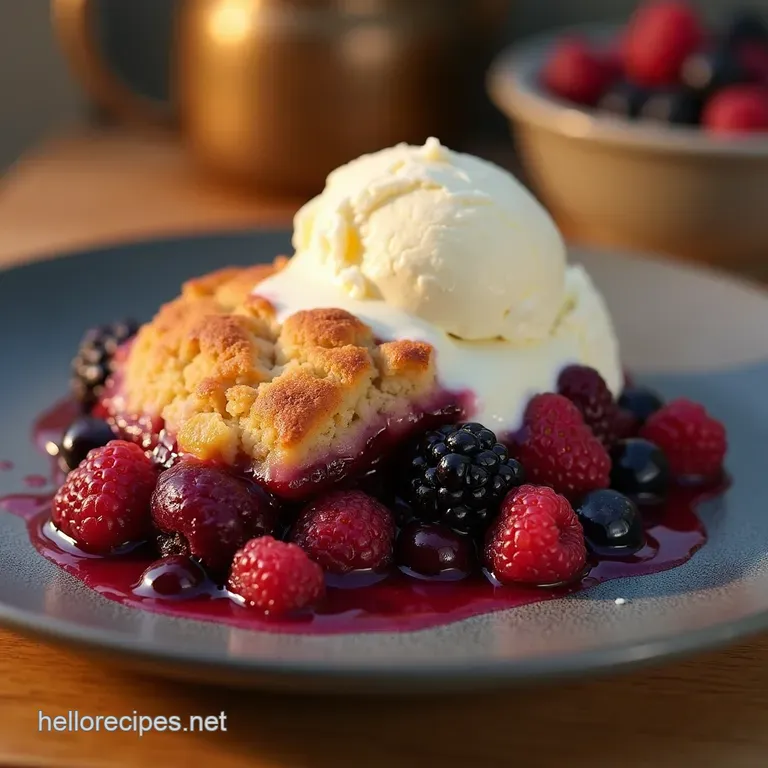 The Great British Mixed Berry Cobbler a Summers Delight presentation