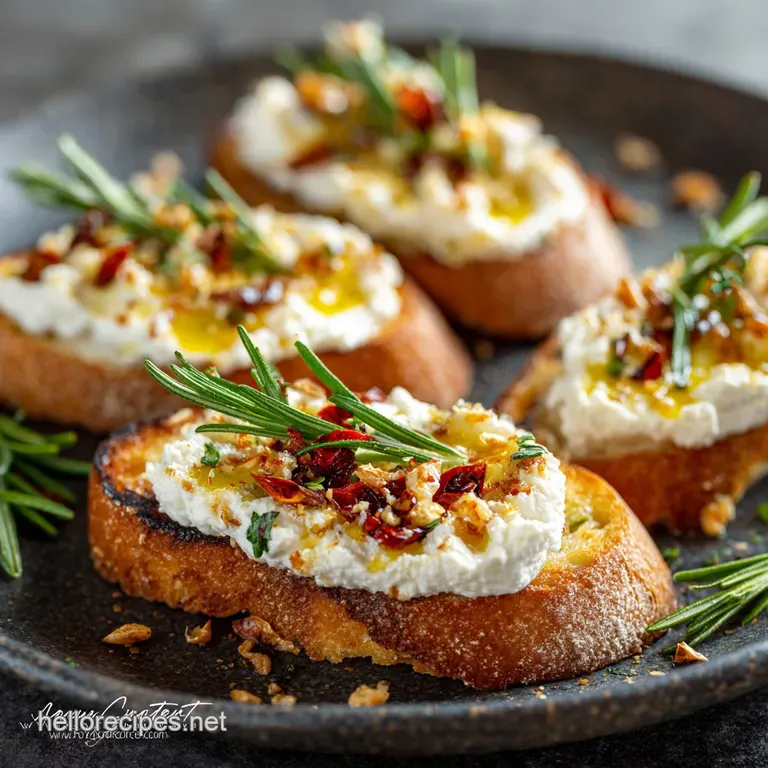 Easy Party Appetizer Quick Fix Hot Honey Whipped Goat Cheese Bites presentation