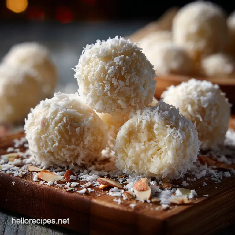 Cloud Nine White Chocolate Coconut Truffles Raffaello Copycat presentation