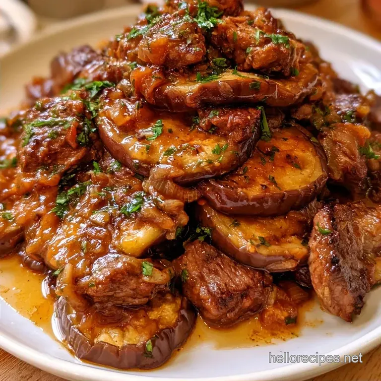 Eggplant Beef Casserole with Golden Cheese