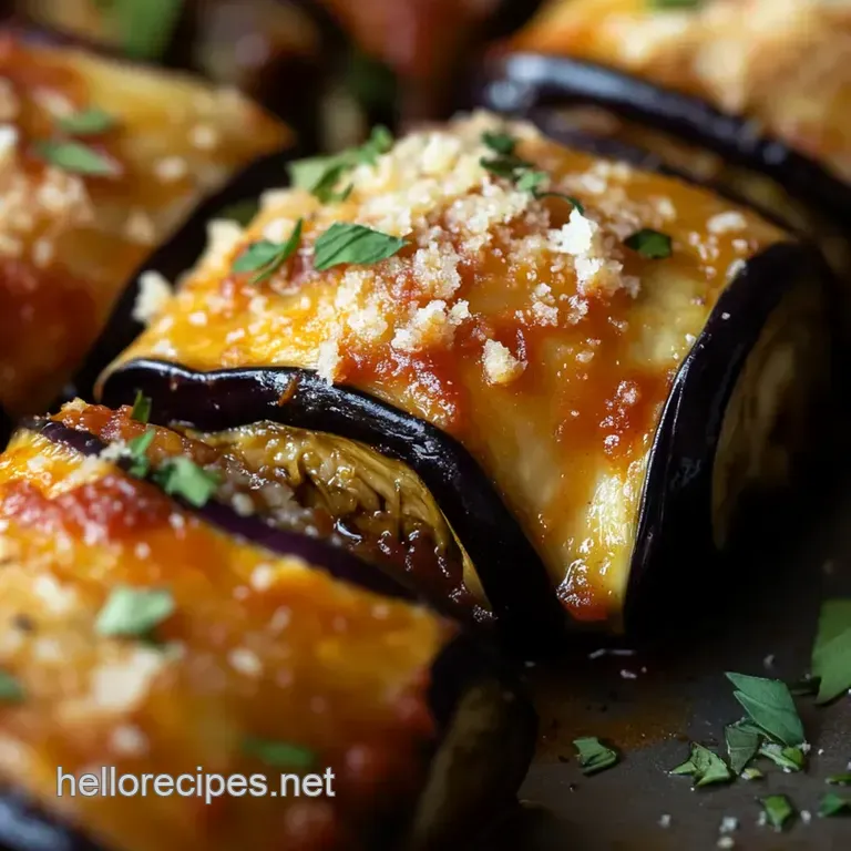 Eggplant Involtini with Ricotta and Basil presentation