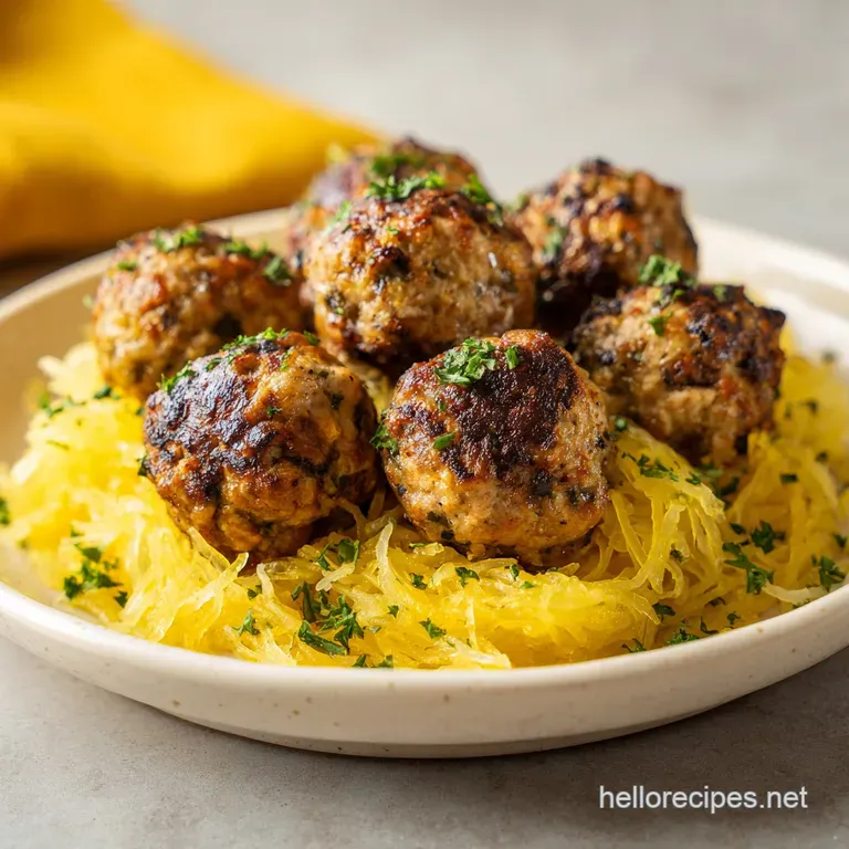 Eggplant Meatballs with Spaghetti Squash