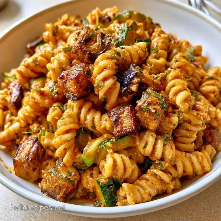 Roasted Eggplant Pasta Salad