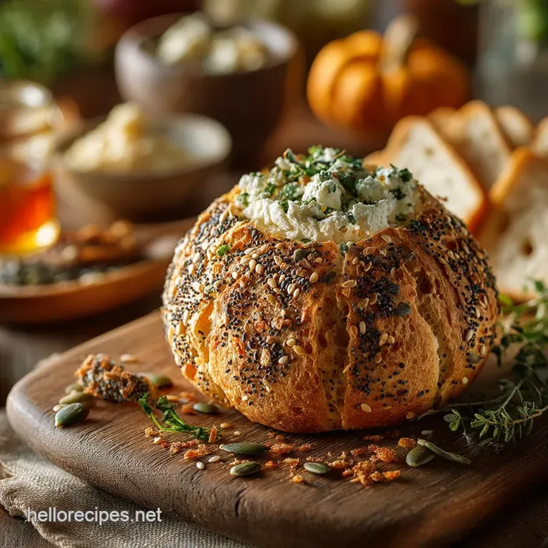The Autumnal Everything Bagel Cheeseball a Proper Showstopper presentation