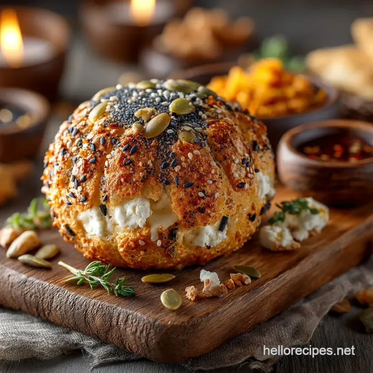 The Autumnal Everything Bagel Cheeseball A Proper Showstopper