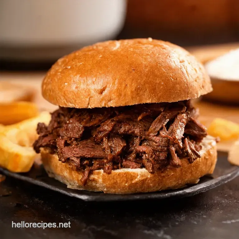Fallapart Easy Bbq Pulled Beef Slow Cooker or Oven presentation