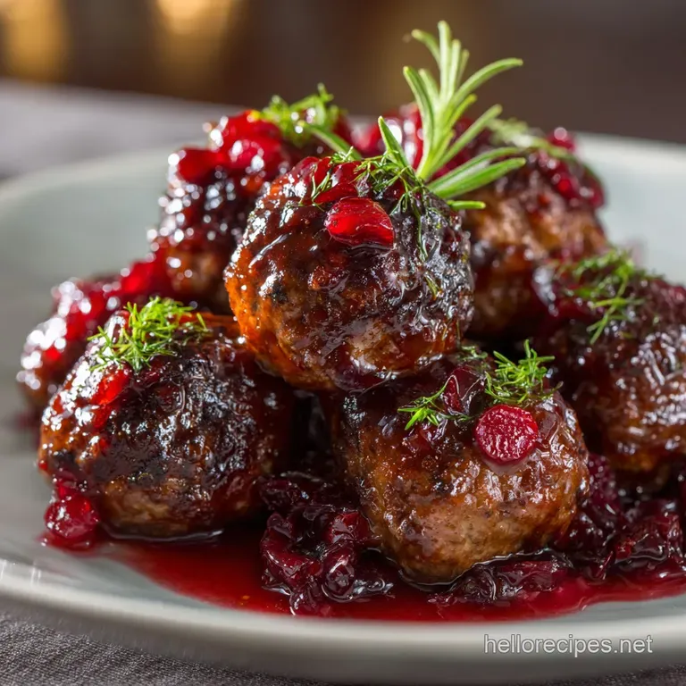 Christmas Cranberry Meatballs: the Ultimate Festive Glazed Cocktail Meatballs presentation