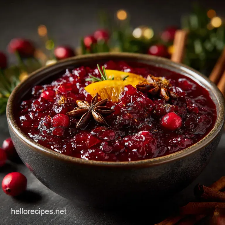 Christmas Cranberry Sauce: Proper Job Recipe with Orange and Warm Spices presentation