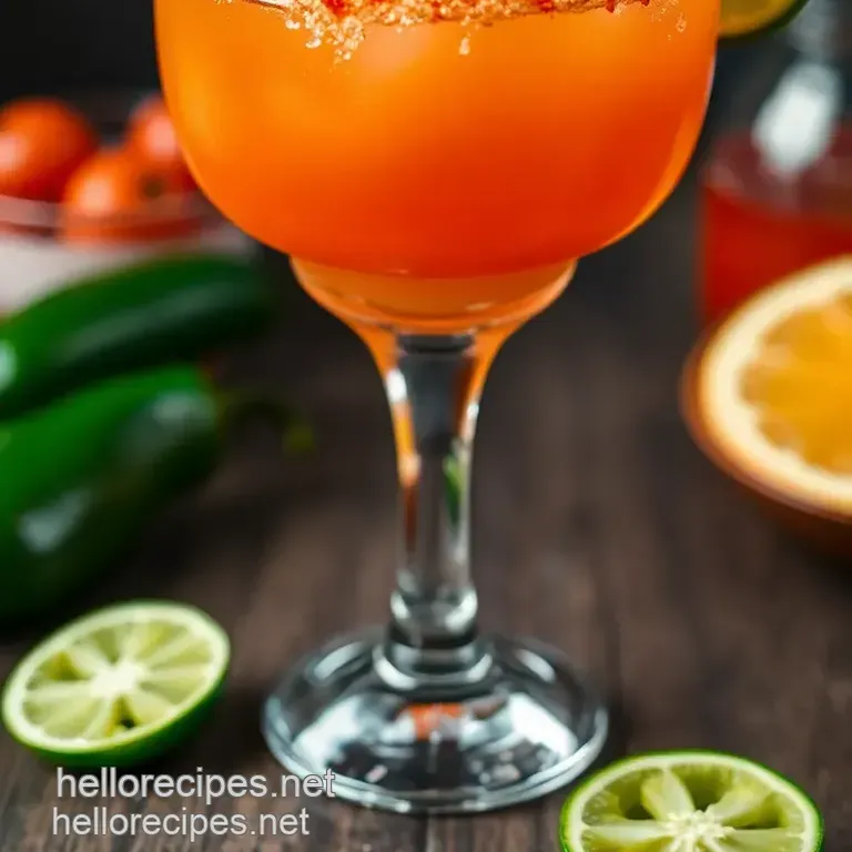 Fiery Fiesta: Jalape&ntilde;o-Infused Spicy Margarita presentation