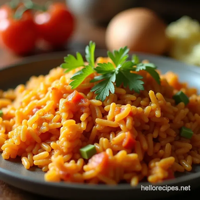 Fiesta at Home Easy Authentic Spanish Rice presentation