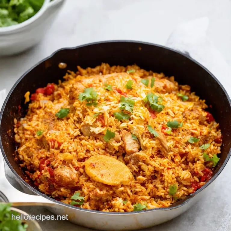 Fiesta Chicken Rice Skillet Onepan Taco Night presentation