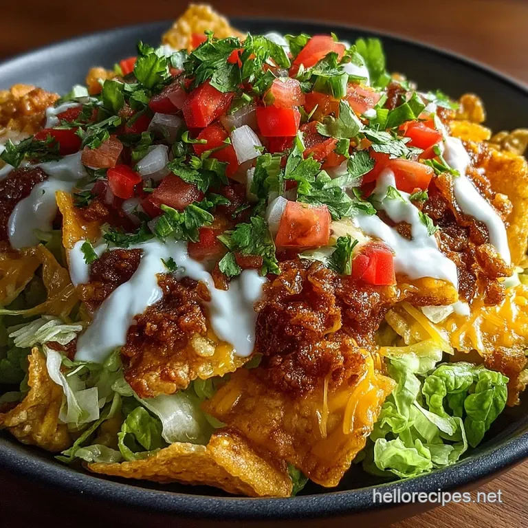 The Ultimate Crunch Time Fiesta Taco Salad Lean Beef Zesty Dressing and Crispy Shell Secrets presentation