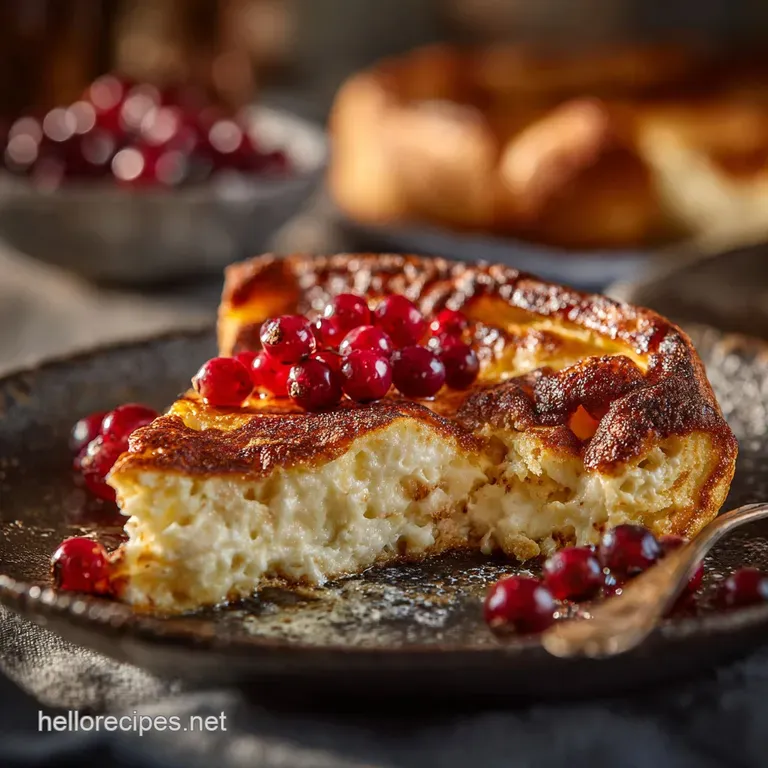 Finnish Pancake Pannukakku: Easy Oven-Baked Custard presentation