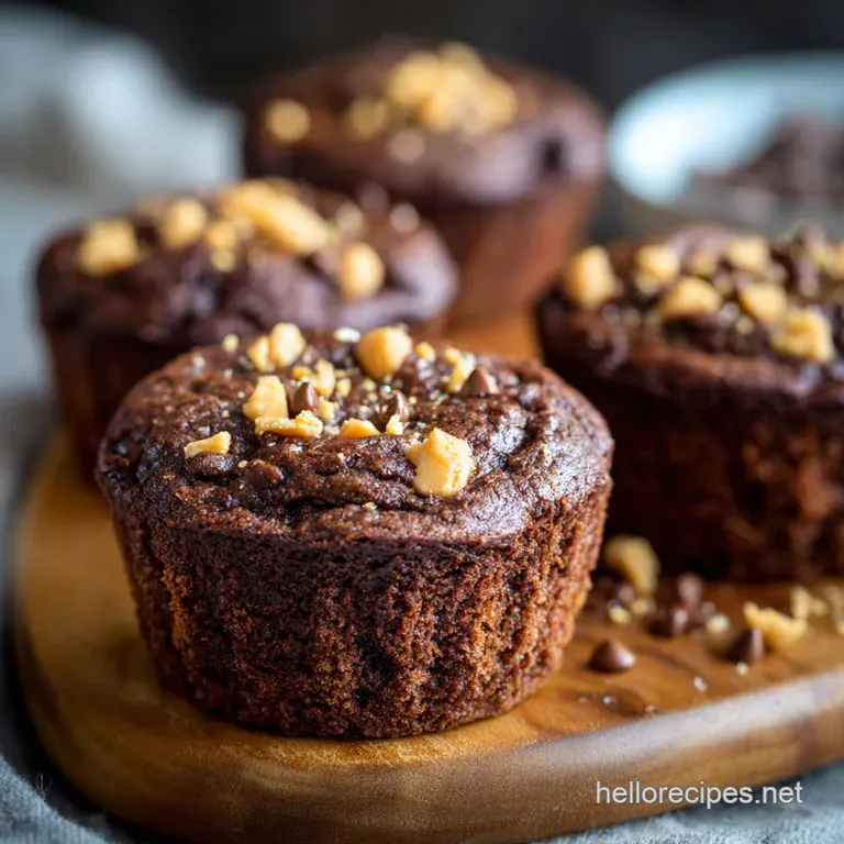 Flourless Chocolate Peanut Butter Muffins Easy 35Minute Glutenfree Recipe presentation